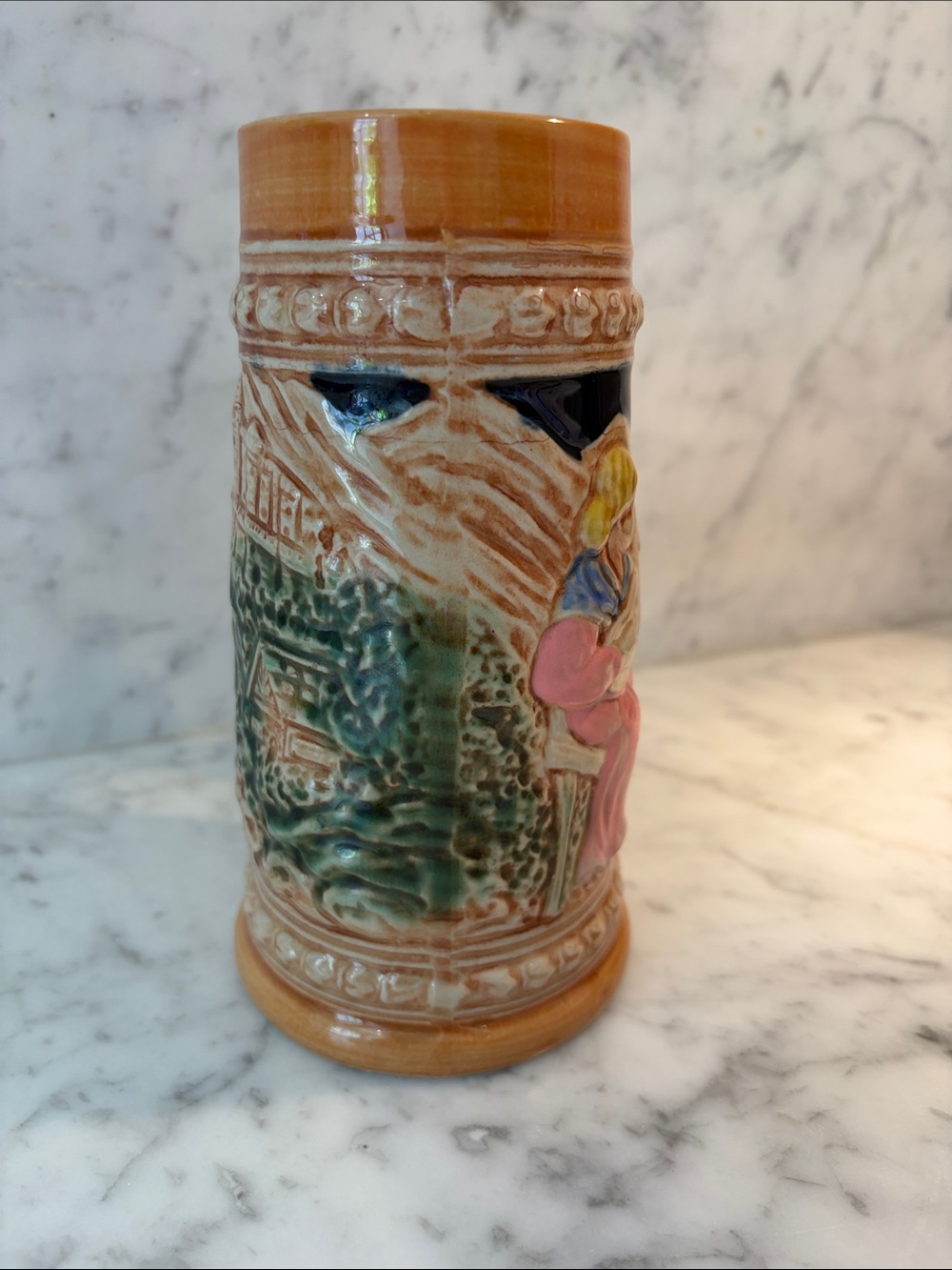 Vintage Ceramic Stein in Pink and Brown Japan - Picture 4 of 8